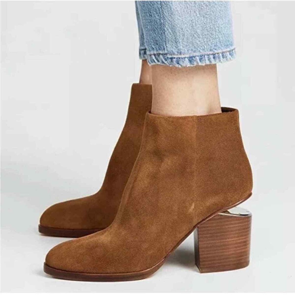 New! Alexander Wang Suede Leather Brown Gabi Booties size 36